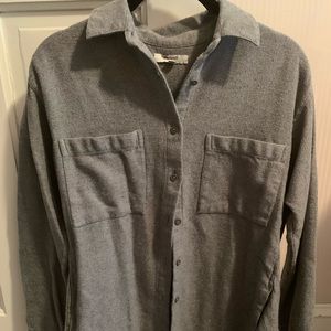 Madewell Gray Flannel Button Down